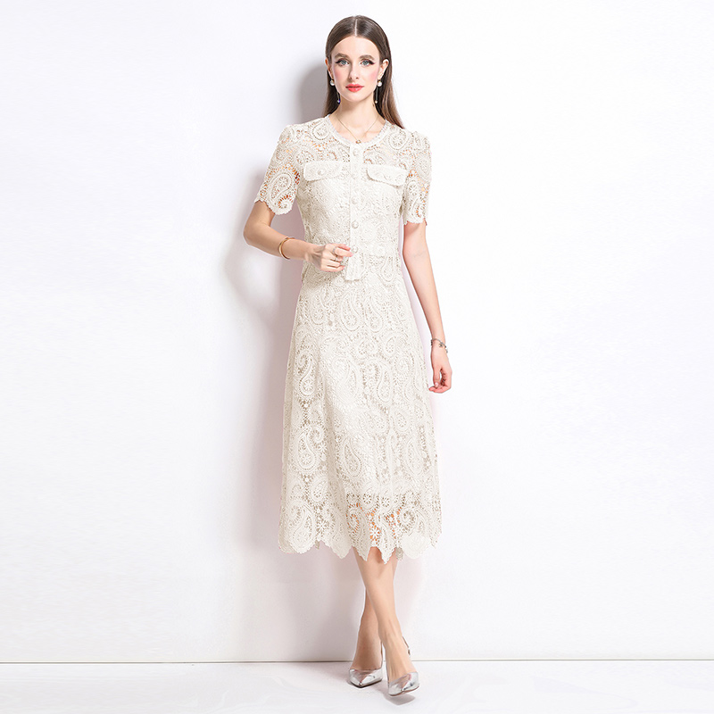 Light luxury chanelstyle lace skirt 2pcs set