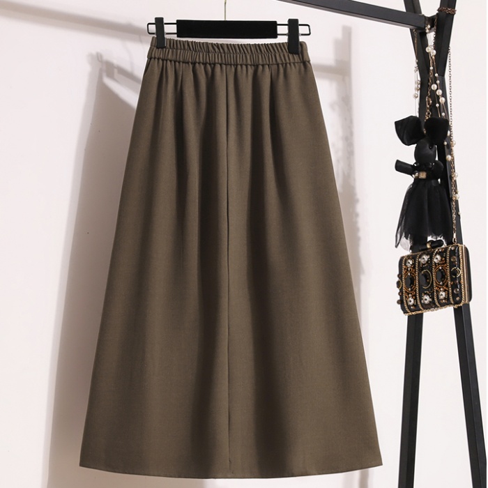 High waist pleated business suit A-line slim skirt for women