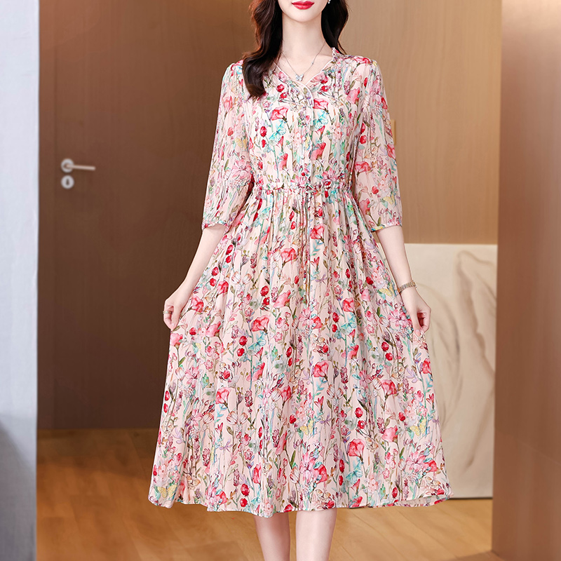 Summer sweet printing fashion temperament dress for women