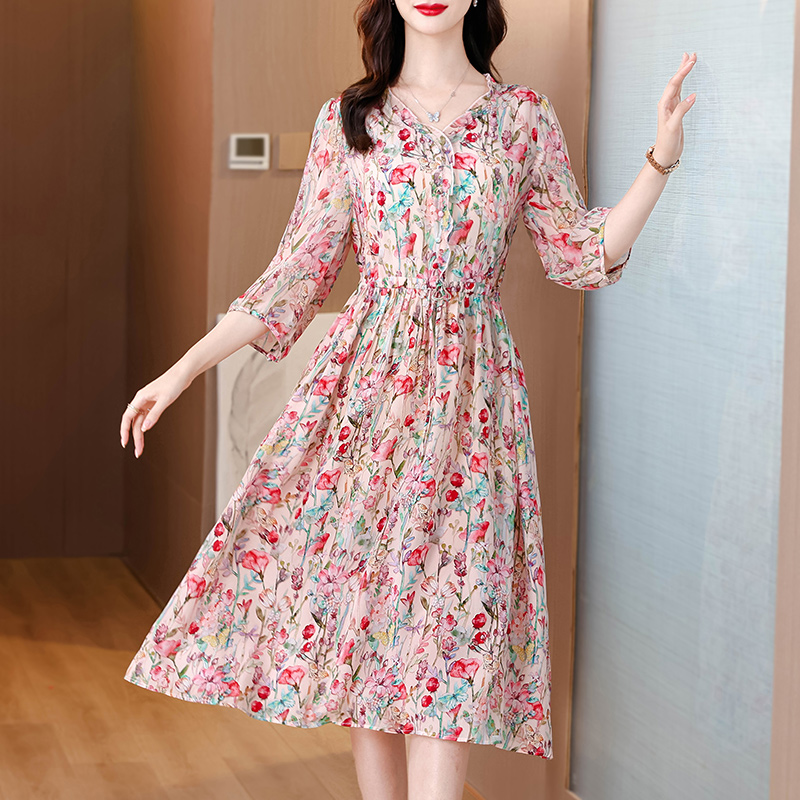 Summer sweet printing fashion temperament dress for women