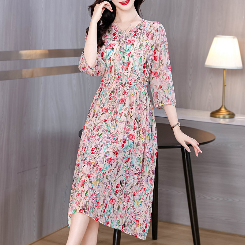 Summer sweet printing fashion temperament dress for women