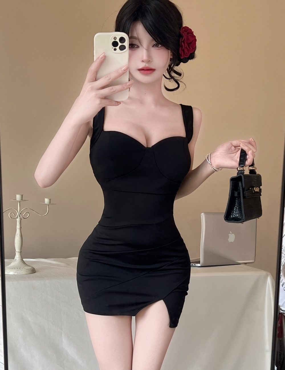 Bottoming sexy package hip vest tight low-cut dress