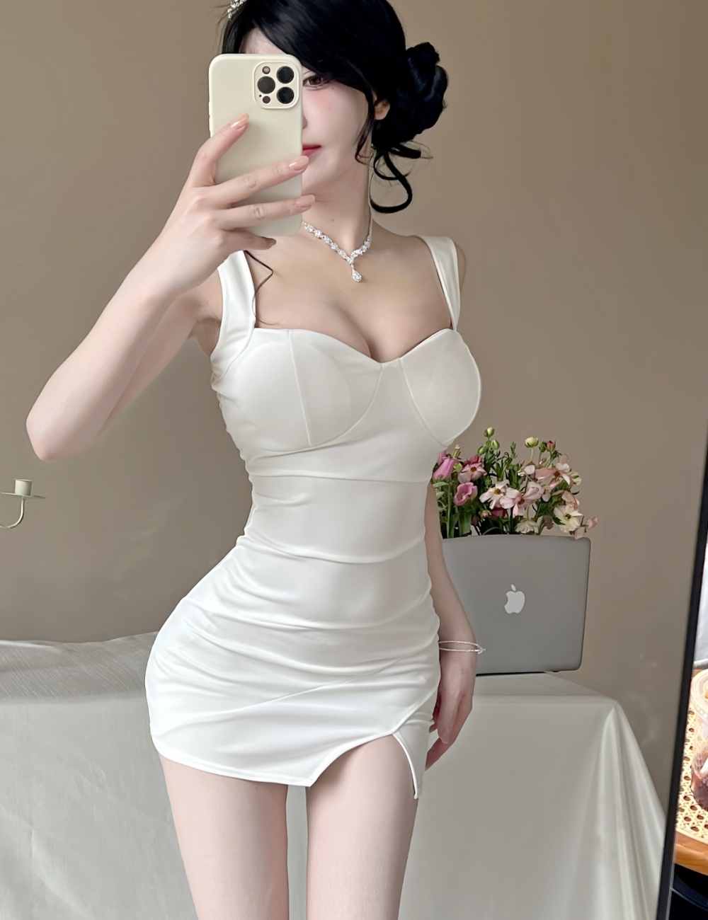 Bottoming sexy package hip vest tight low-cut dress