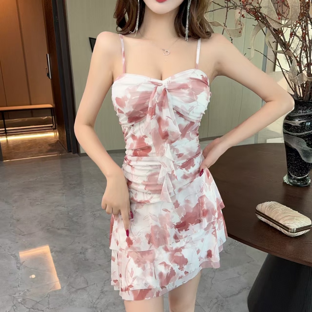 Tie dye summer vacation slim sling spicegirl dress