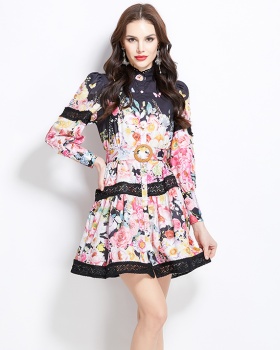 Splice vacation lace painting painted dress