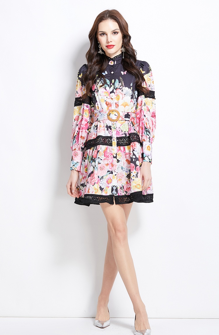 Splice vacation lace painting painted dress