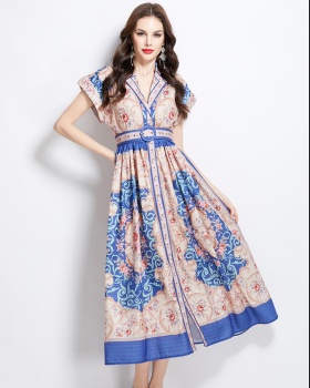 Flowers spring long painting dress