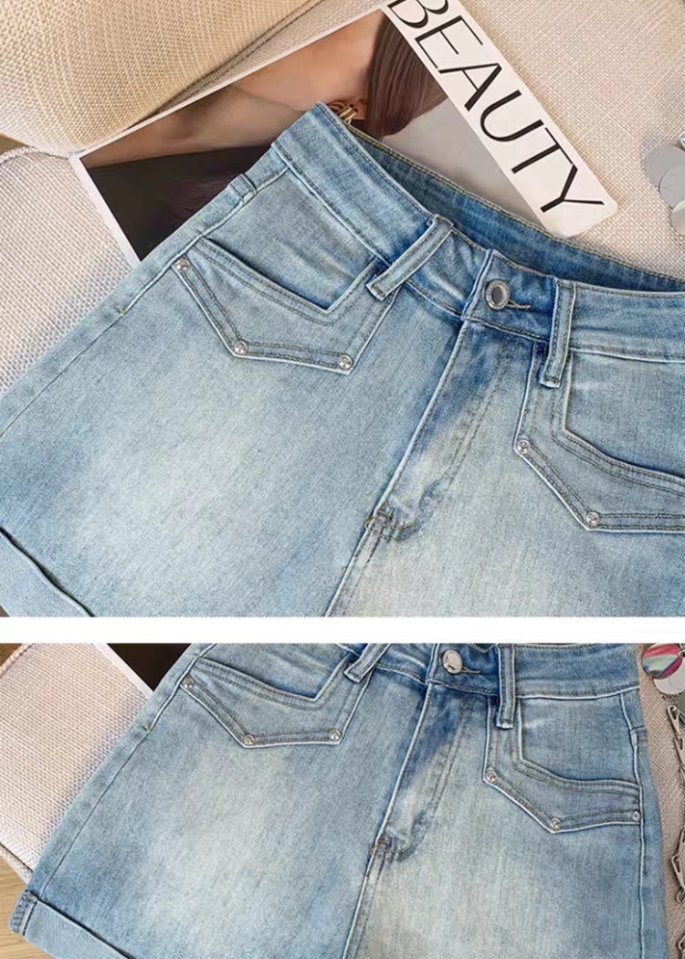 High waist loose summer short jeans slim retro shorts for women