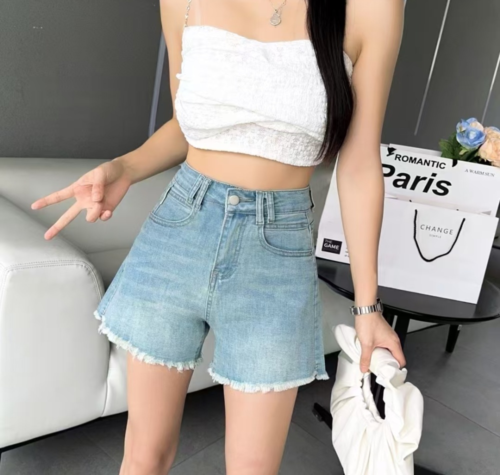 A-line summer short jeans retro slim shorts for women