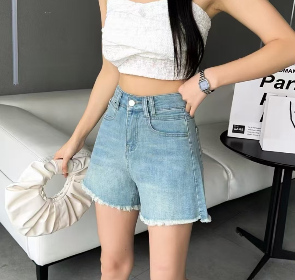 A-line summer short jeans retro slim shorts for women