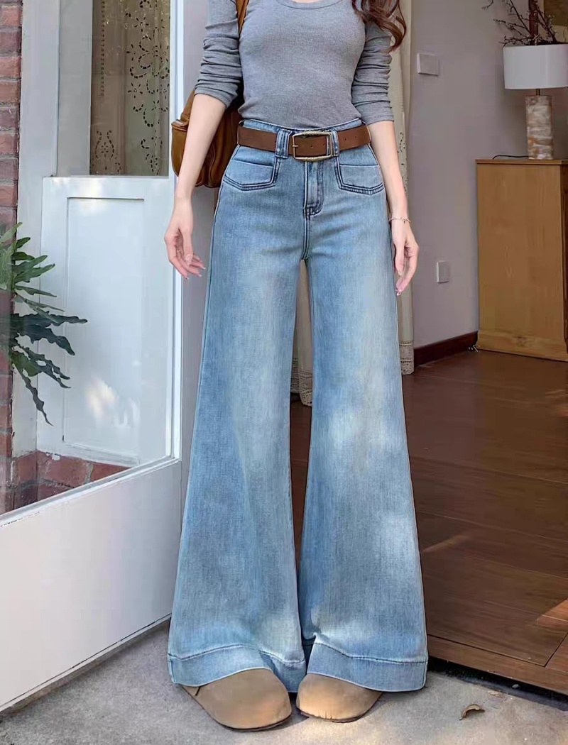 Straight summer jeans retro all-match long pants