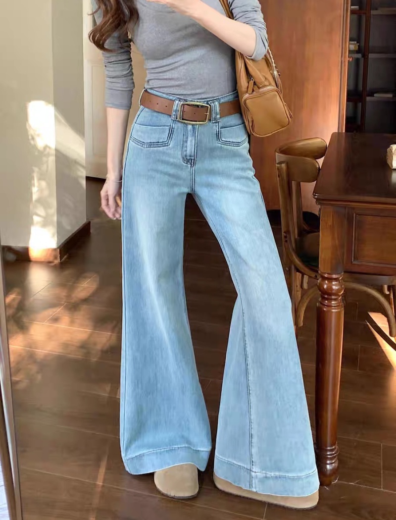 Straight summer jeans retro all-match long pants