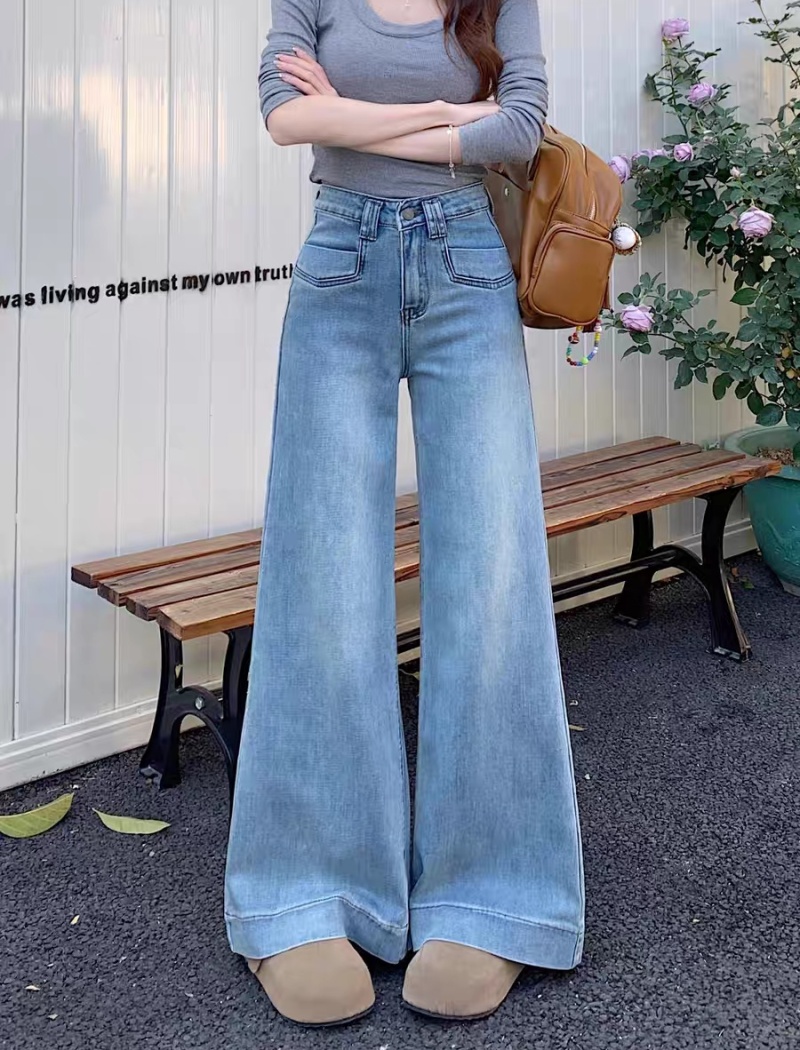 Straight summer jeans retro all-match long pants