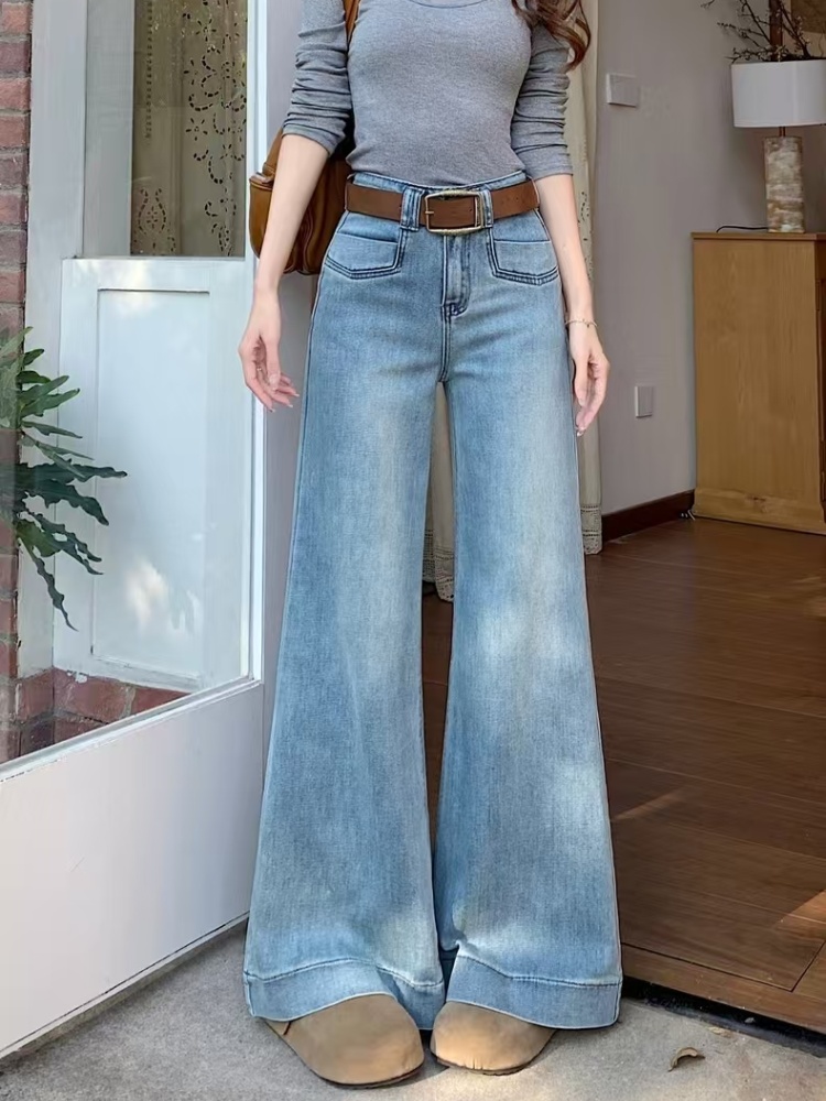 Straight summer jeans retro all-match long pants