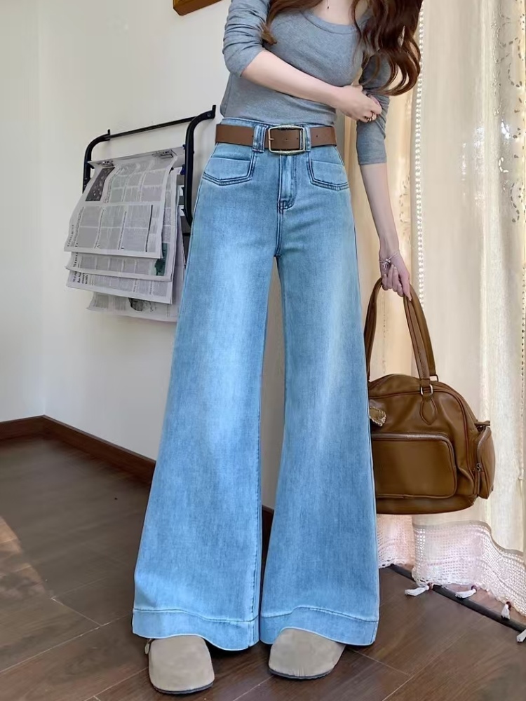 Straight summer jeans retro all-match long pants