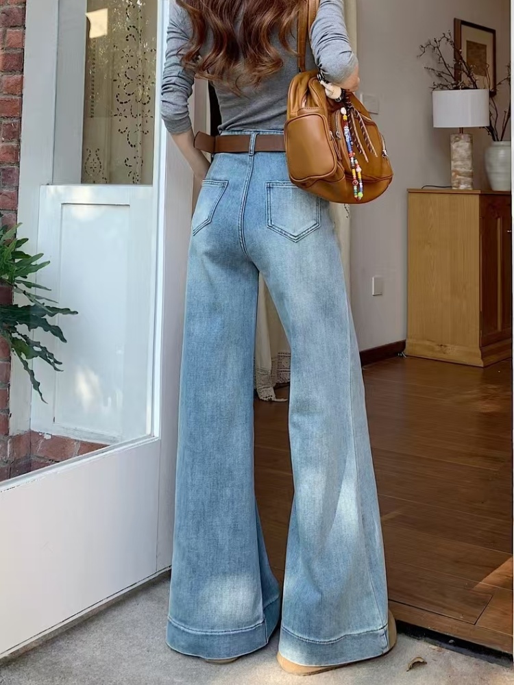 Straight summer jeans retro all-match long pants