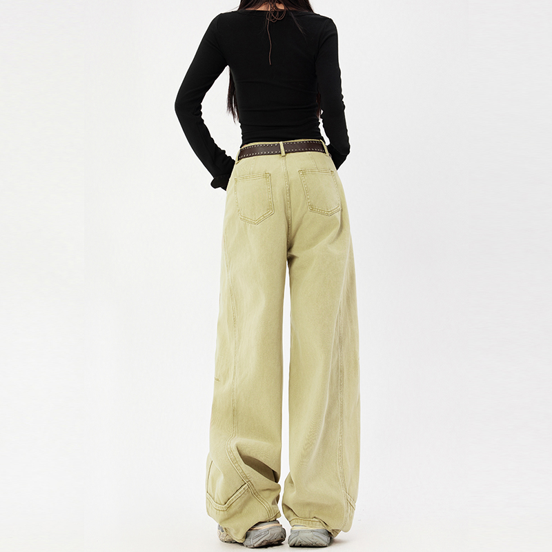 Lengthen beige pants lazy khaki long pants for women