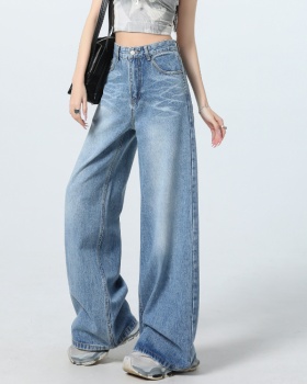 Light color all-match jeans loose washed long pants