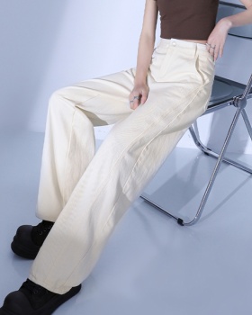 Splice Casual wide leg pants loose jeans for women