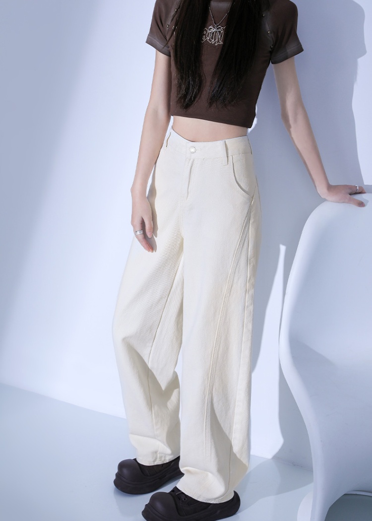 Splice Casual wide leg pants loose jeans for women