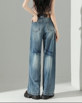 Light-blue jeans wide leg pants for women