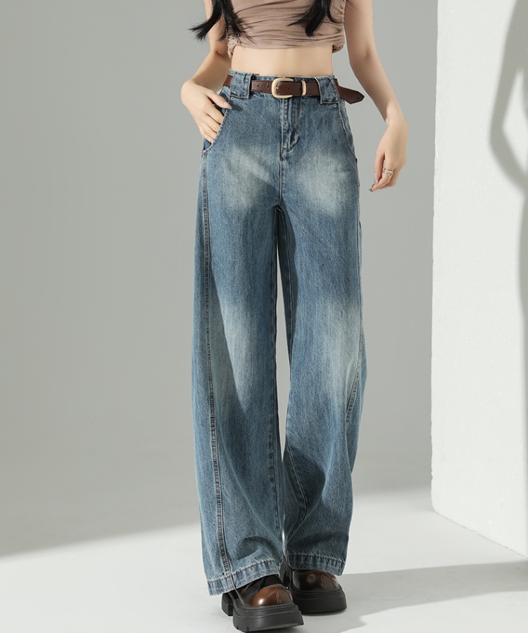 Light-blue jeans wide leg pants for women