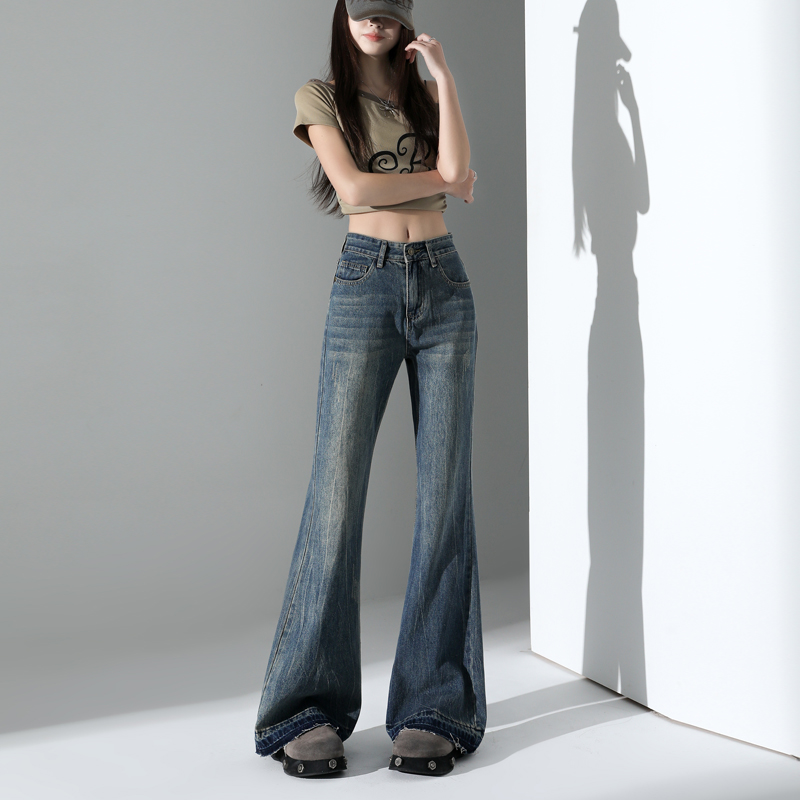 Lengthen slim jeans fashion retro long pants