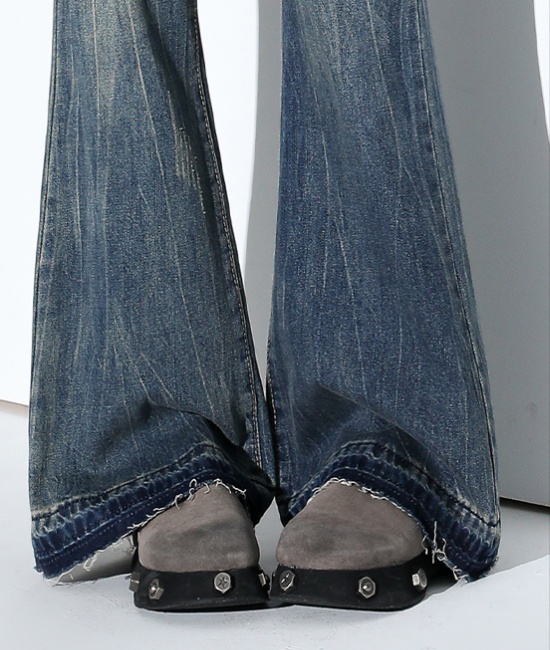 Lengthen slim jeans fashion retro long pants