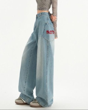 Spring and summer jeans letters long pants