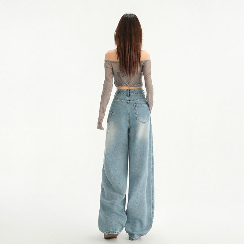 Spring and summer jeans letters long pants