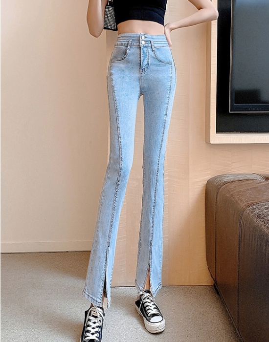 Micro speaker light-blue black spring and summer jeans for women