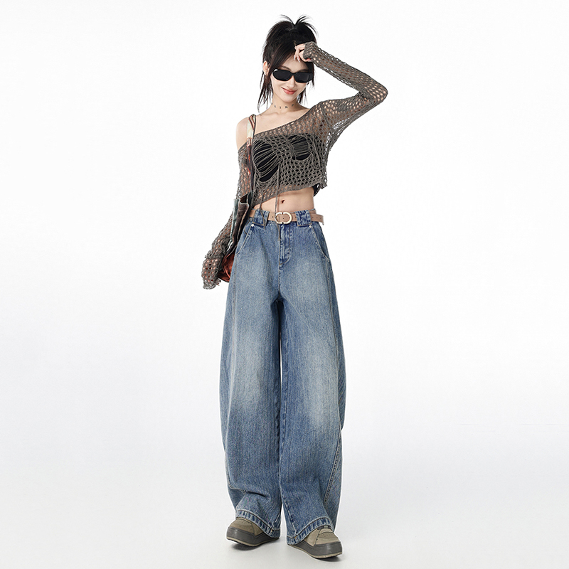 Lengthen banana long pants loose jeans for women