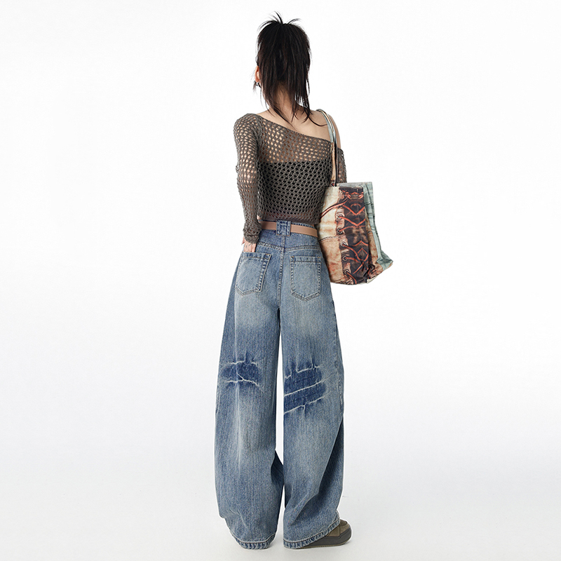 Lengthen banana long pants loose jeans for women