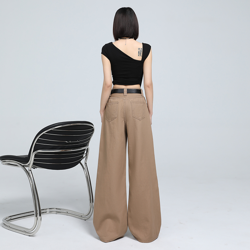 Nine tenths lengthen wide leg pants loose jeans