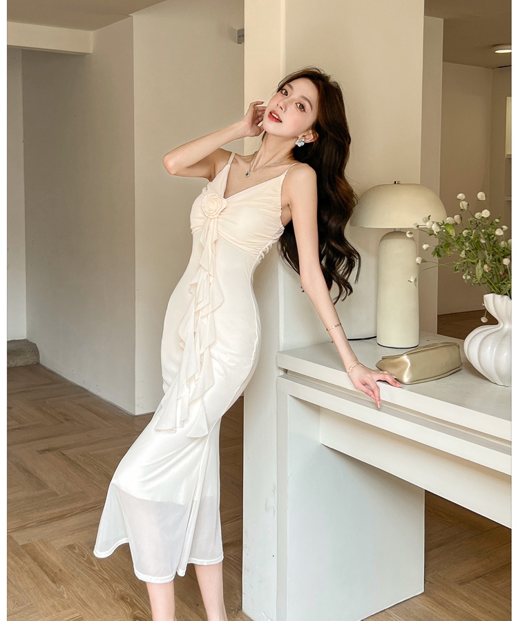 Pinched waist long dress temperament dress for women