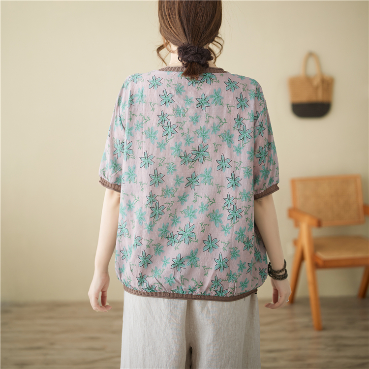 Printing tops Chinese style T-shirt for women