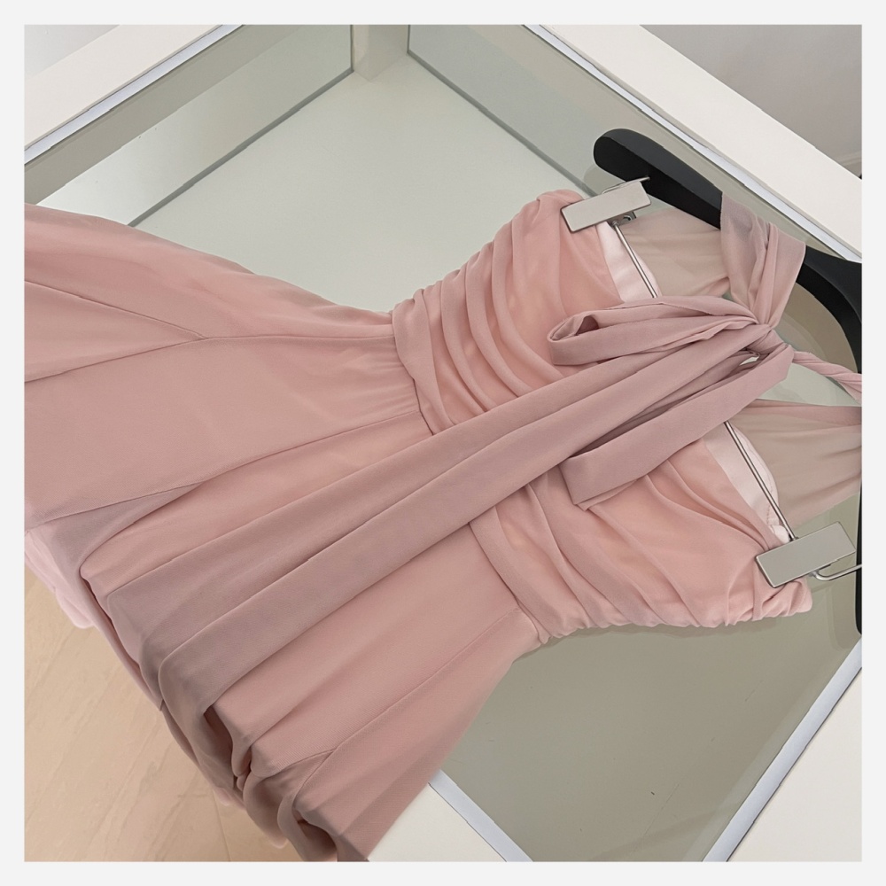 Streamer gauze long dress temperament slim dress for women