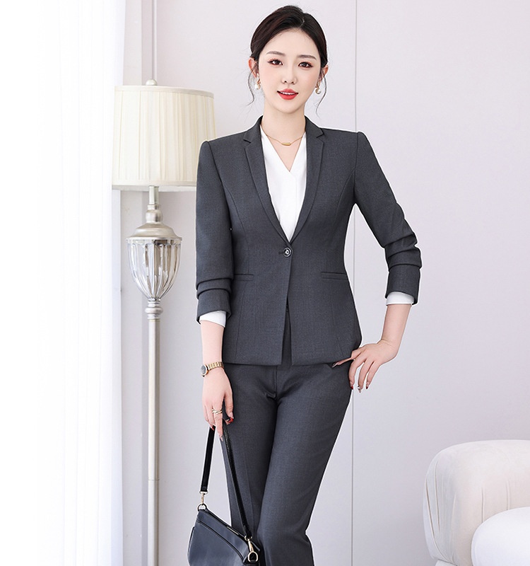 Overalls suit pants profession coat 2pcs set for women