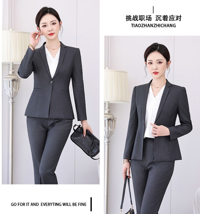 Overalls suit pants profession coat 2pcs set for women