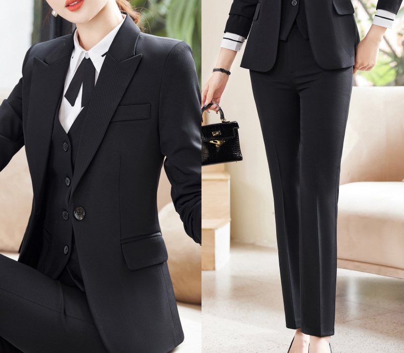 Long sleeve waistcoat large yard suit pants 3pcs set