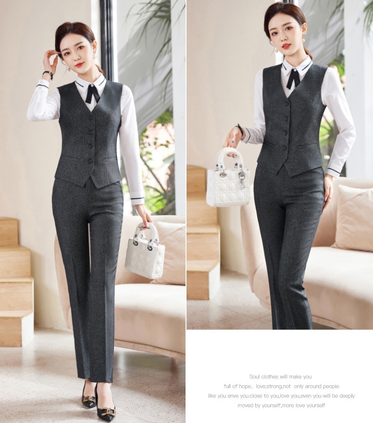 Long sleeve waistcoat large yard suit pants 3pcs set