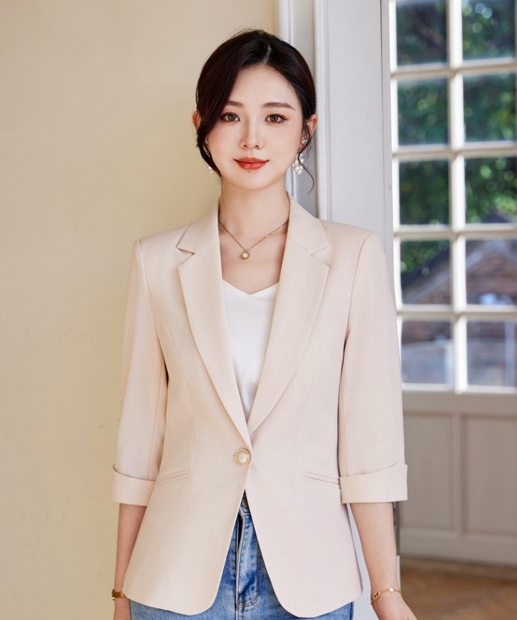 Short sleeve profession business suit overalls coat