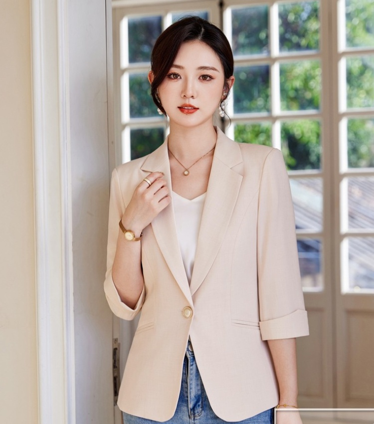 Short sleeve profession business suit overalls coat