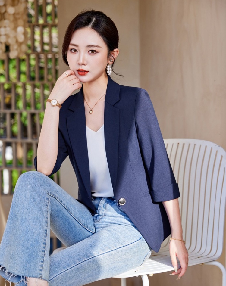 Short sleeve profession business suit overalls coat