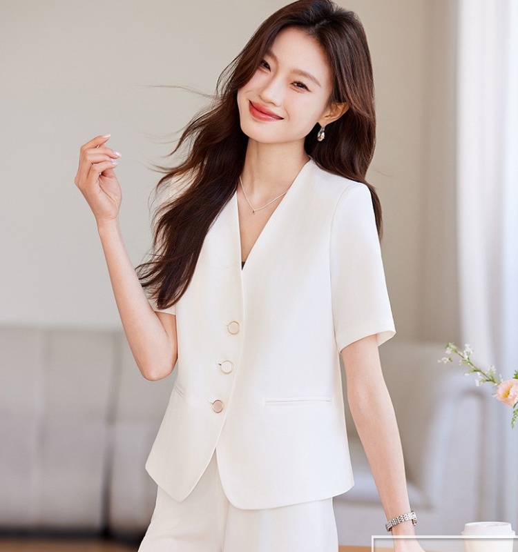 Short sleeve business suit profession suit pants a set