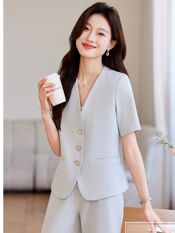 Short sleeve business suit profession suit pants a set