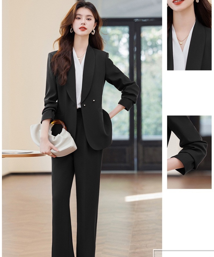 Overalls suit pants profession business suit 2pcs set