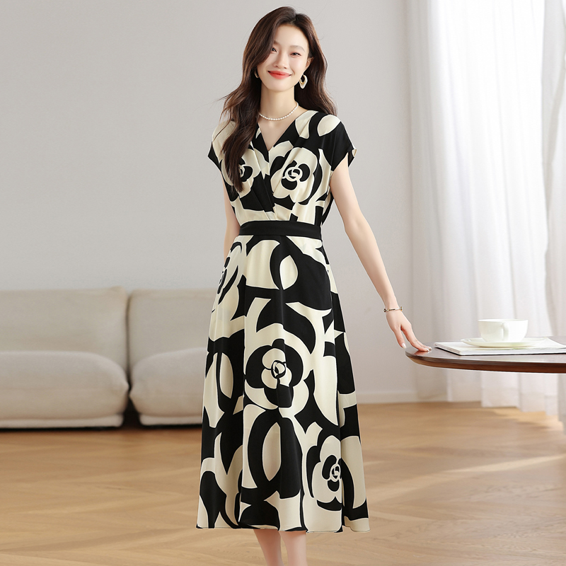 Printing temperament France style dress for women