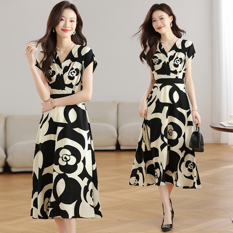 Printing temperament France style dress for women