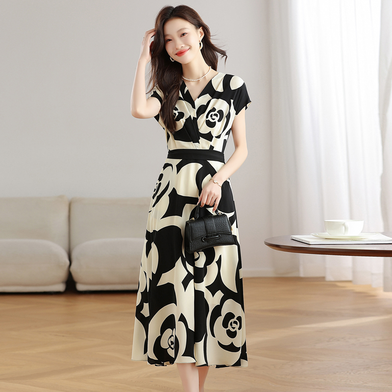 Printing temperament France style dress for women